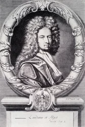 Daniel Defoe, gegraveerd door Michael Van der Gucht (1660-1725)